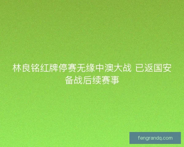 林良铭红牌停赛无缘中澳大战 已返国安备战后续赛事