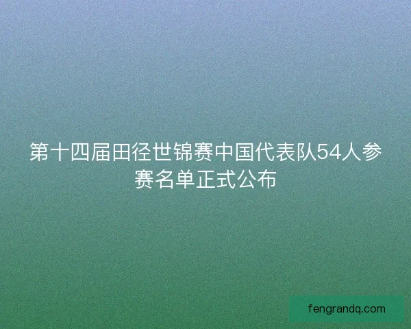 第十四届田径世锦赛中国代表队54人参赛名单正式公布