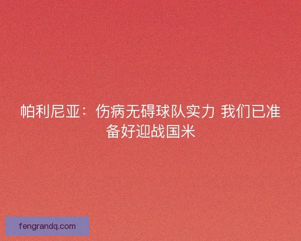 帕利尼亚：伤病无碍球队实力 我们已准备好迎战国米