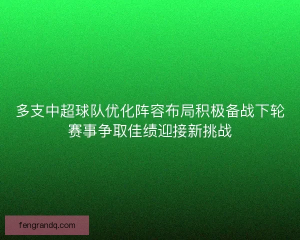 多支中超球队优化阵容布局积极备战下轮赛事争取佳绩迎接新挑战 多支中超球队优化阵容布局积极备战下轮赛事争取佳绩迎接新挑战